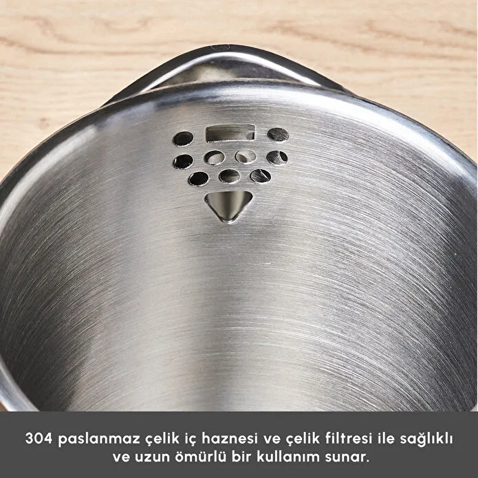 Karaca Cool Touch 1502 Çift Cidarlı Dijital Ekran Çay Makinesi Silver