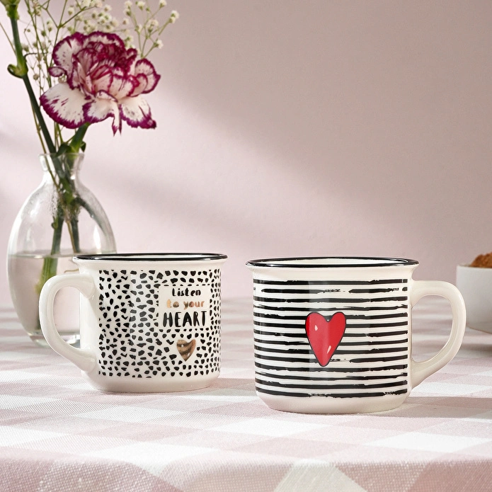 Karaca Love Kalpli 2'li Çay Fincanı 180 ml