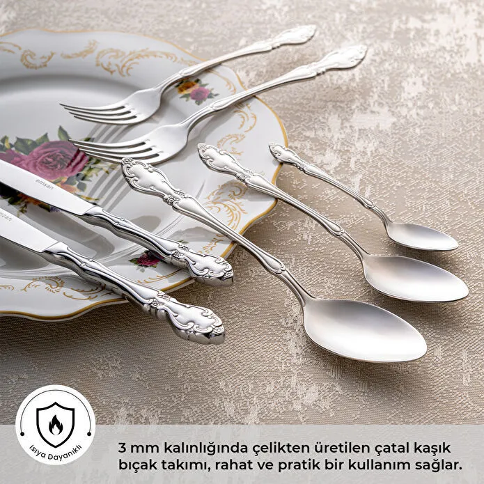 Emsan Royal 84 Parça 12 Kişilik Çatal Kaşık Bıçak Takımı Lüks Kutulu