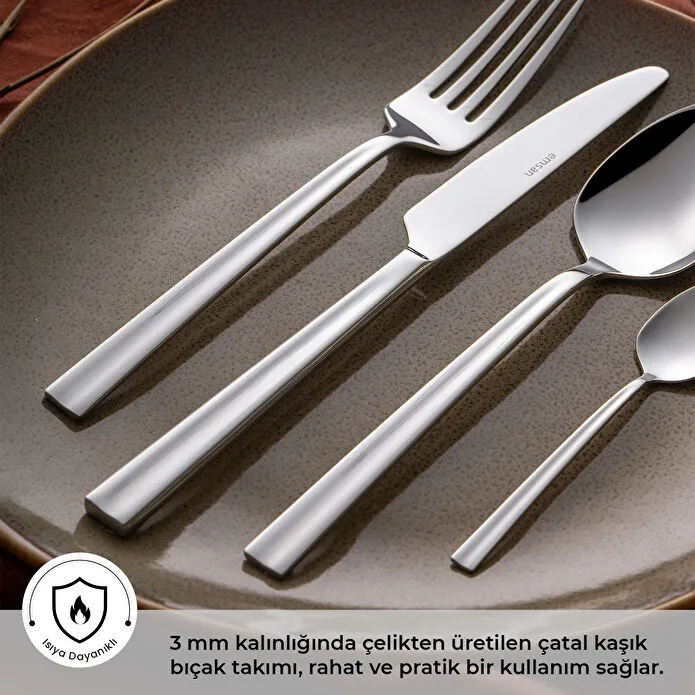 Emsan Çınar 72 Parça 12 Kişilik Kutulu Çatal Kaşık Bıçak Takımı
