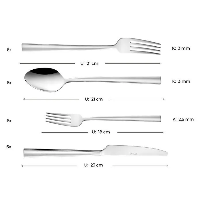 Emsan Çınar 24 Parça Kutulu Çatal Kaşık Bıçak Takımı