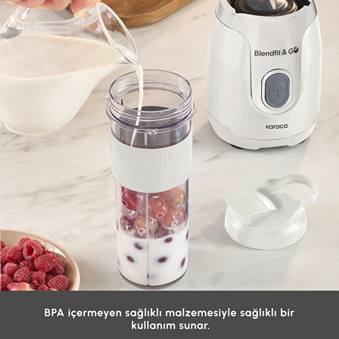Karaca Blendfit Go Personal Kişisel Smoothie Blender Matte White