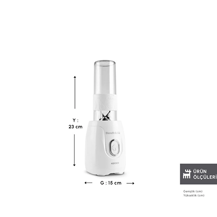 Karaca Blendfit Go Personal Kişisel Smoothie Blender Matte White