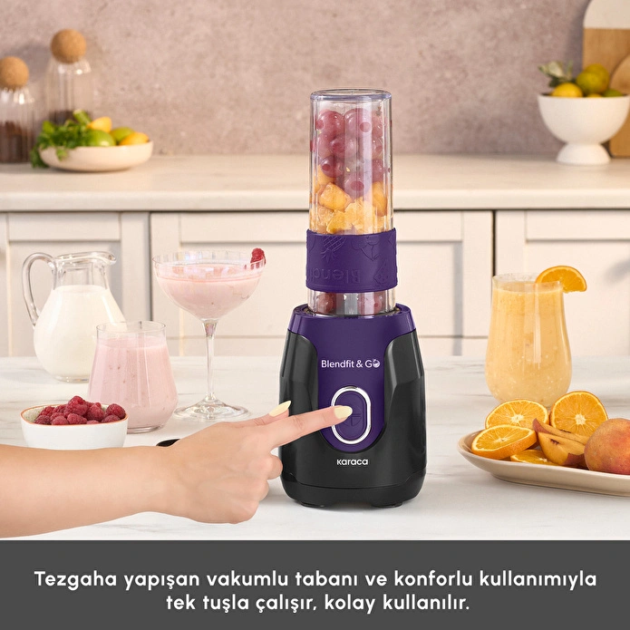 Karaca Blendfit Go Personal Kişisel Smoothie Blender Black Purple