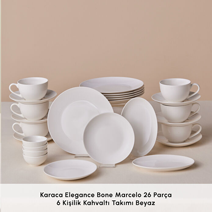 Karaca Forever Bone Marcelo 26 Parça 6 Kişilik Kahvaltı Takımı
