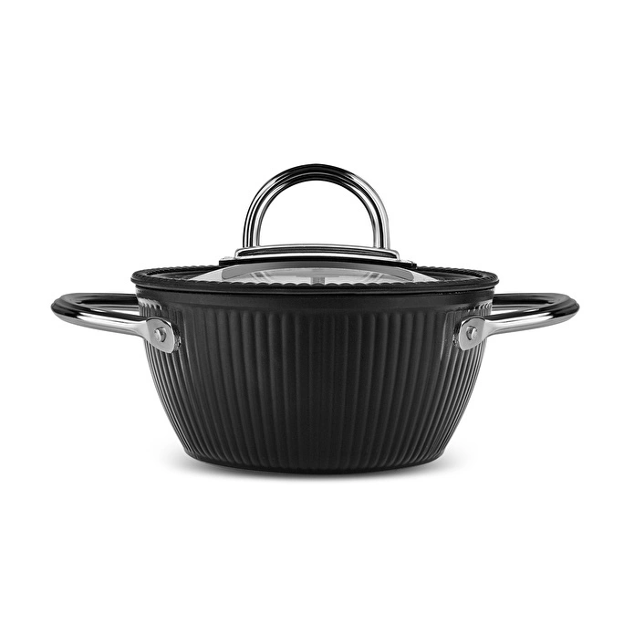 Karaca Biogranit Lopus Tencere 18 Cm Siyah