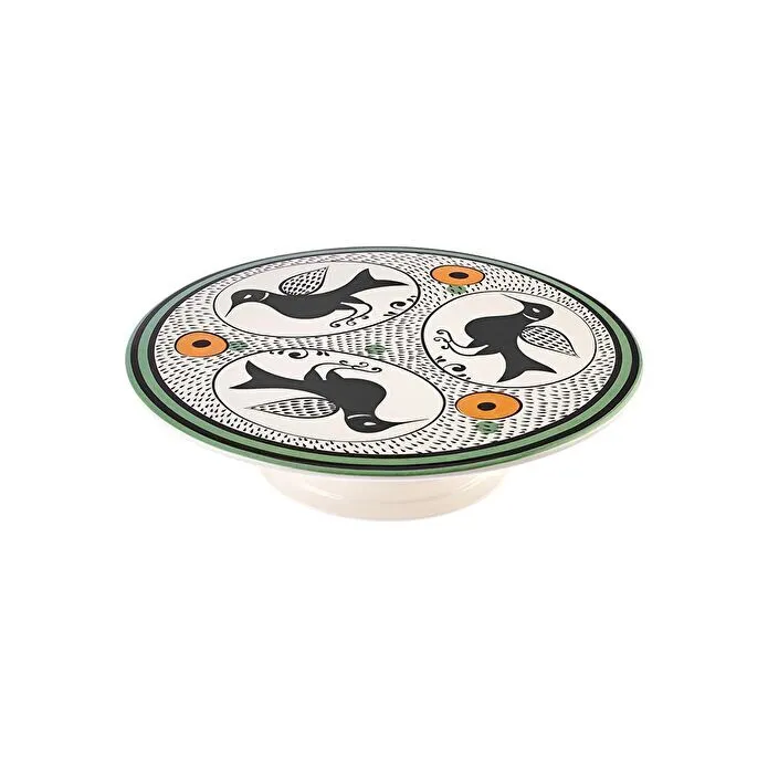 Karaca Paye Selçuklu Serisi Kuşlu Ayaklı Porselen Kek Standı 32 cm