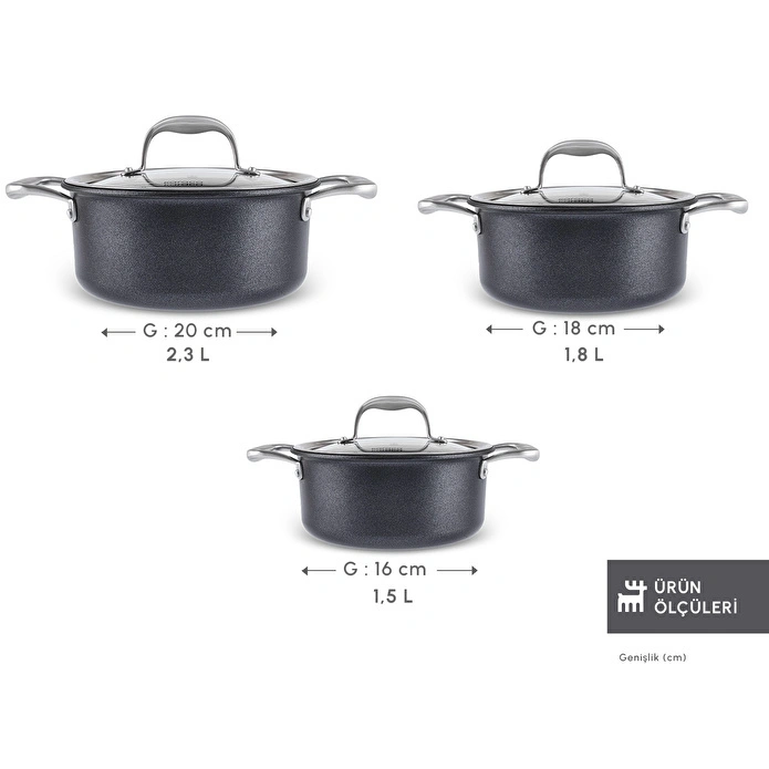 Karaca Biodiamond Pro İndüksiyon Tabanlı 6 Parça Tencere Seti