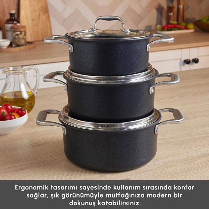 Karaca Biodiamond Pro İndüksiyon Tabanlı 6 Parça Tencere Seti