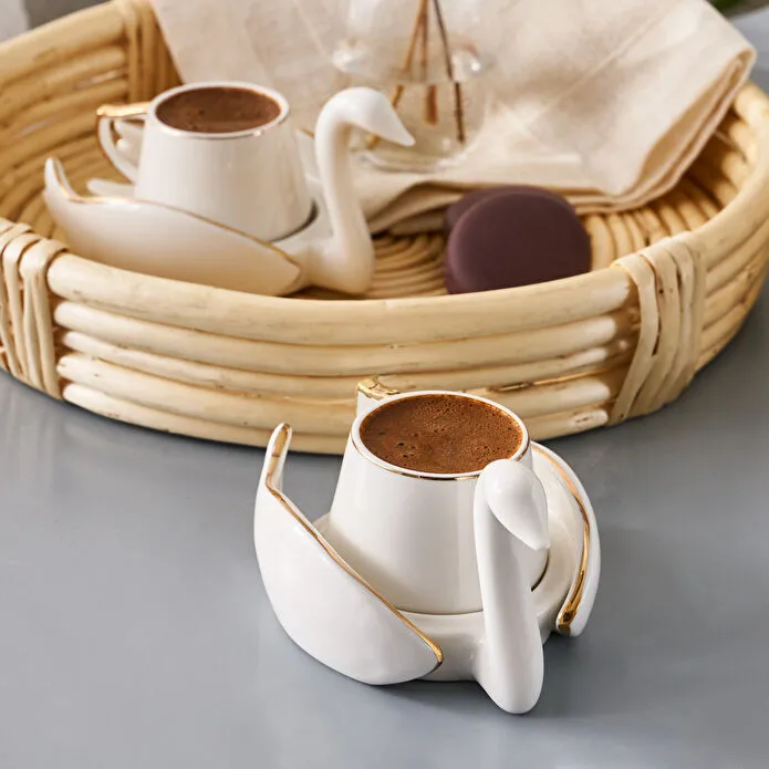 Karaca Kuğu 2 Kişilik Kahve Fincan Takımı 70 ml