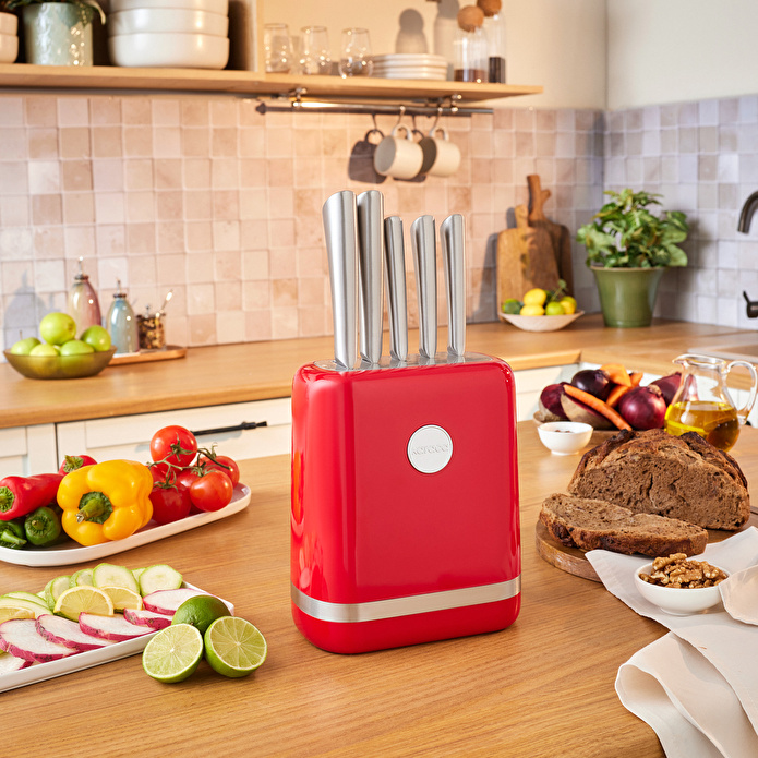 Karaca Retroway 6 Parça Bıçak Seti Kırmızı