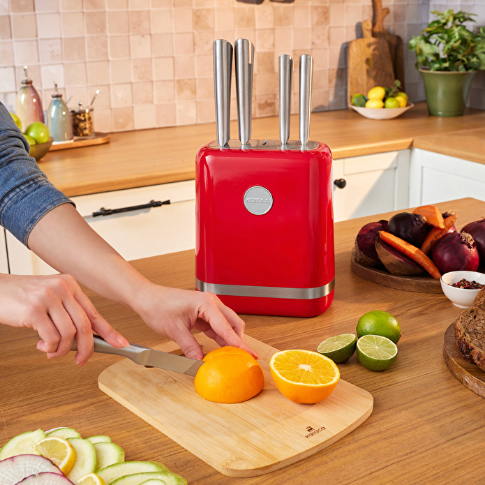 Karaca Retroway 6 Parça Bıçak Seti Kırmızı