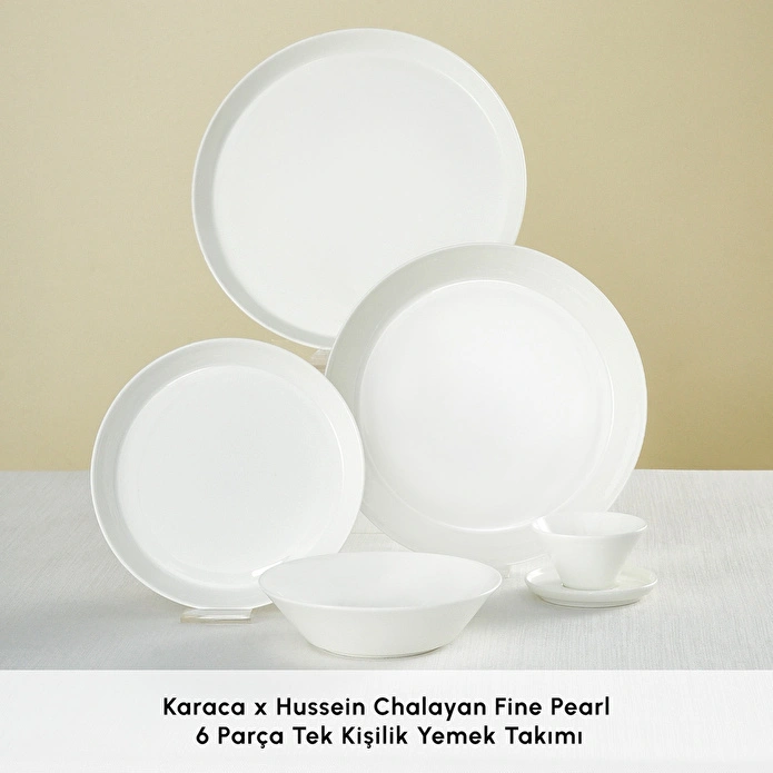 Karaca x Hussein Chalayan Fine Pearl 6 Parça Tek Kişilik Yemek Takımı