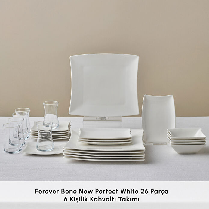 Karaca Forever Bone New Perfect White 26 Parça 6 Kişilik Kahvaltı Takımı