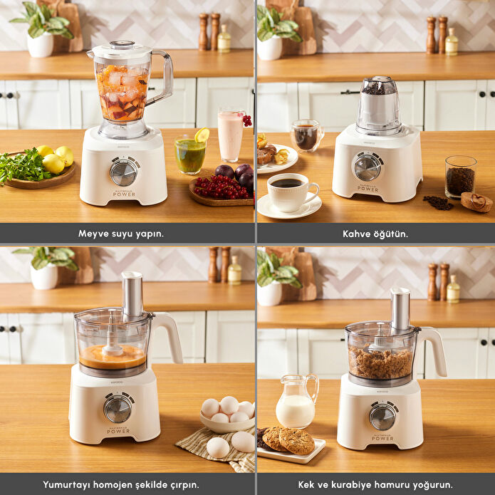 Mastermaid Power Multifunctional 10 in 1 Mutfak Robotu Matte White 2000W