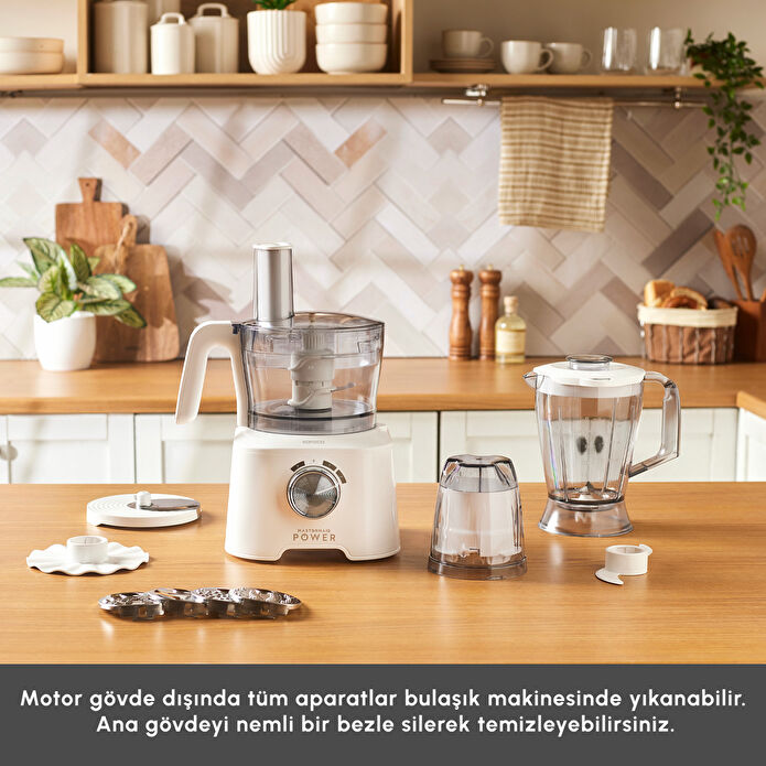 Mastermaid Power Multifunctional 10 in 1 Mutfak Robotu Matte White 2000W