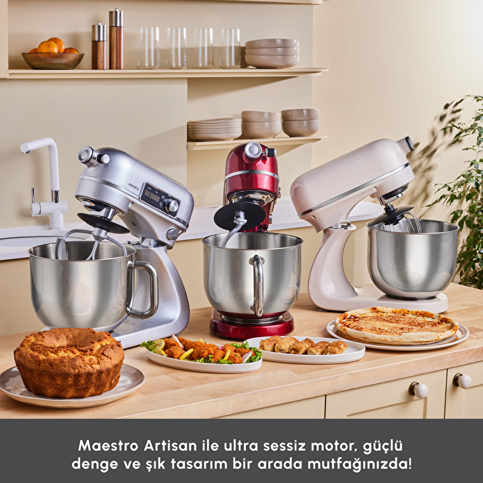 Karaca Maestro Artisan Hamur Yoğurma Makinesi Ultra Sessiz 6 Litre Kırmızı