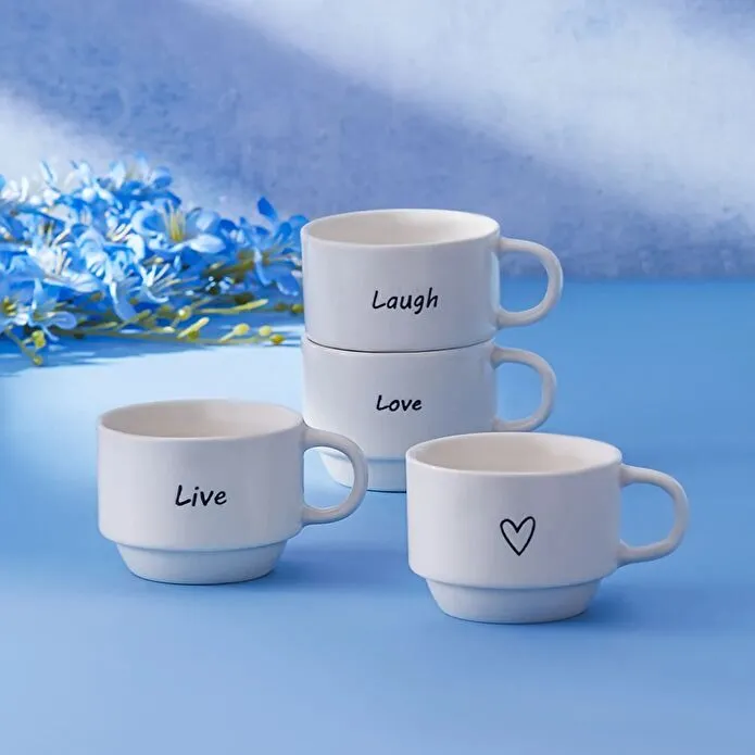 Karaca Lovely Laugh 4 Kişilik Espresso Kahve Seti 100 ml