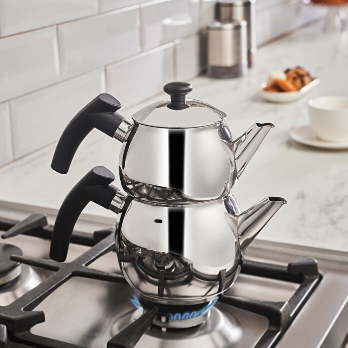 Karaca Adelya İndüksiyon Tabanlı Mini Boy Siyah Çaydanlık Takımı