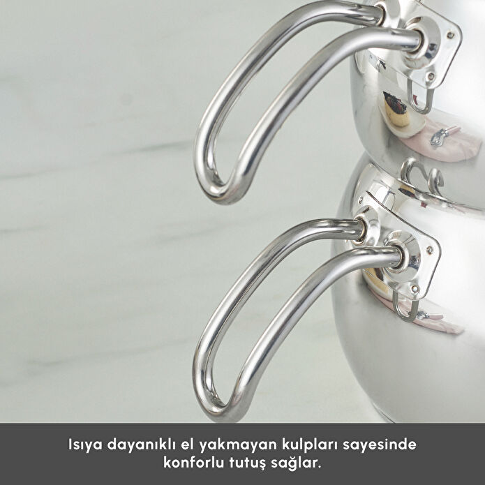 Karaca Adelya İndüksiyon Tabanlı Mini Boy Metal Çaydanlık Takımı