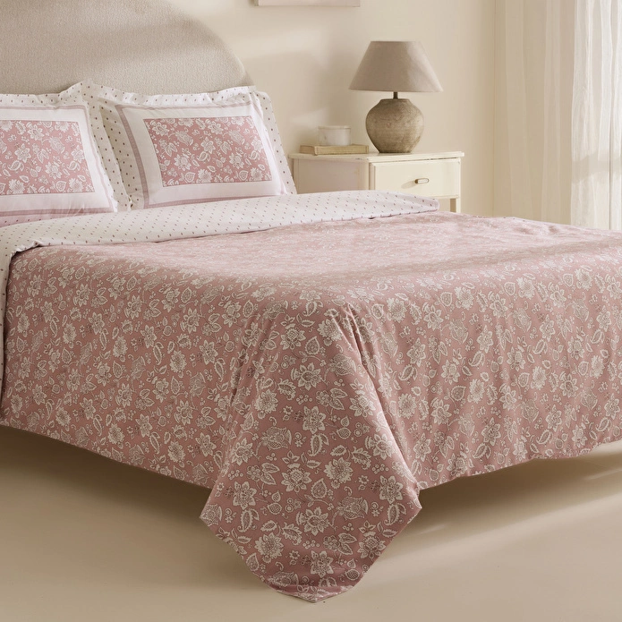 Karaca Home Celerina Pembe %100 Pamuk Çift Kişilik Fitted Nevresim Takımı