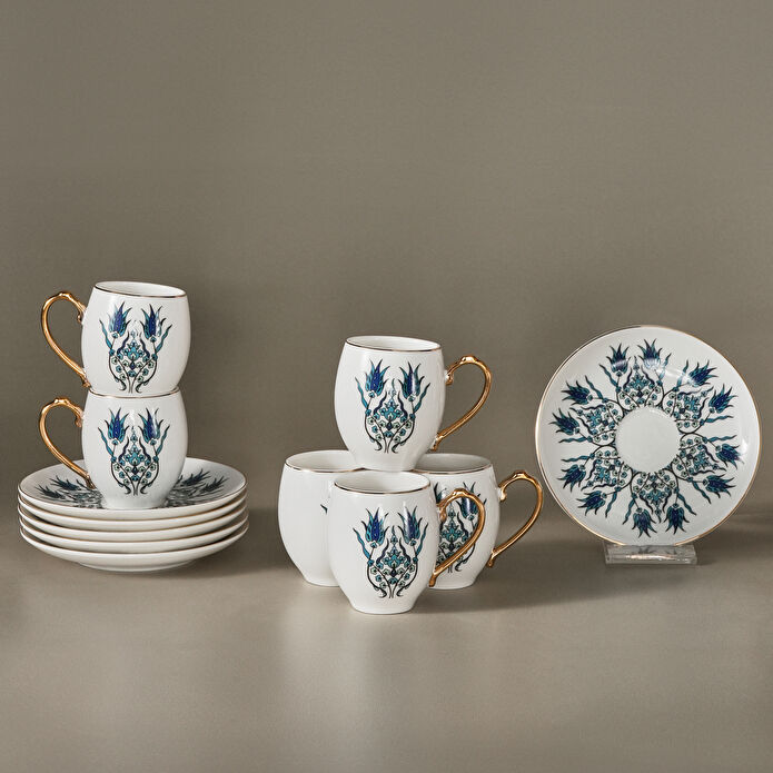 Karaca İznik 6 Kişilik Kahve Fincan Takımı 80 ml