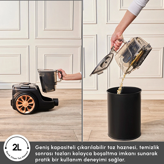 Karaca Vantuz High Force F2 Matte Black Copper Elektrikli Süpürge