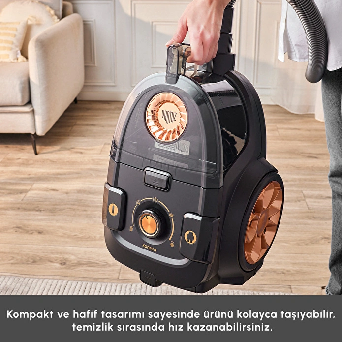 Karaca Vantuz High Force F2 Matte Black Copper Elektrikli Süpürge