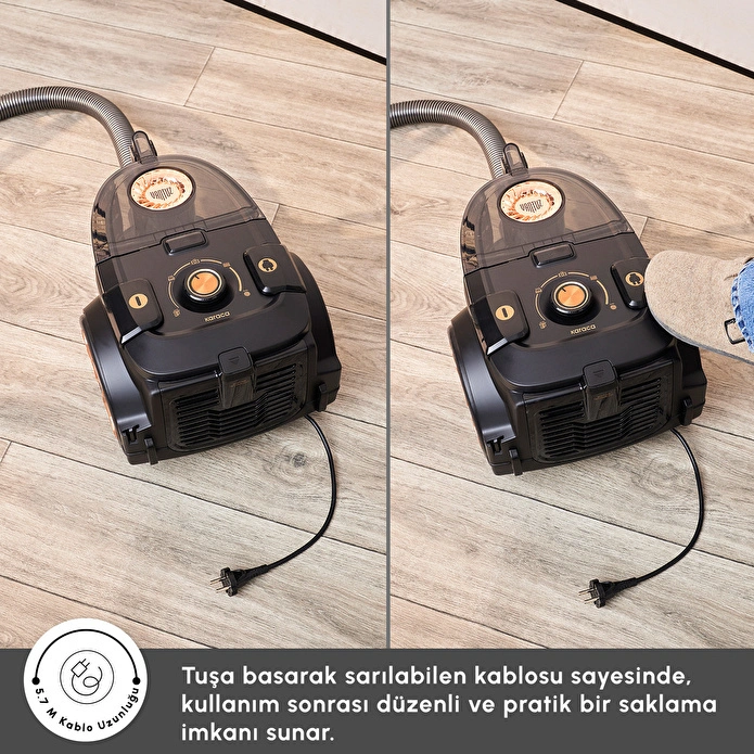 Karaca Vantuz High Force F2 Matte Black Copper Elektrikli Süpürge