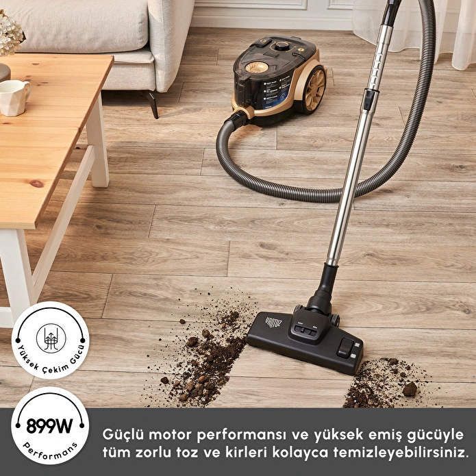 Karaca Vantuz High Force F2 Matte Mineral Gold Elektrikli Süpürge