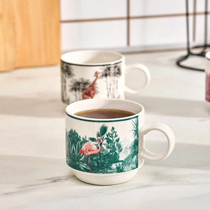 Karaca Jungle 5 Parça Standlı Çay Fincanı Seti 160 ml