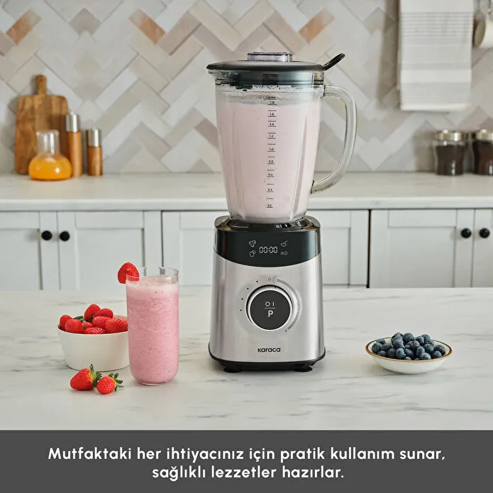 Karaca Dijital Ekran Inox Smoothie Blender Silver 1800W