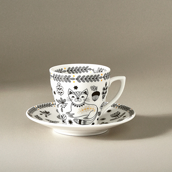 Karaca Animal Garden 6 Kişilik Kahve Fincan Takımı 90 ml