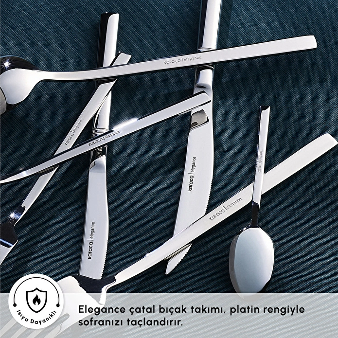 Karaca Red Carpet Collection Elegance Nil Platin 12 Kişilik 84 Parça Çatal Kaşık Bıçak Takımı