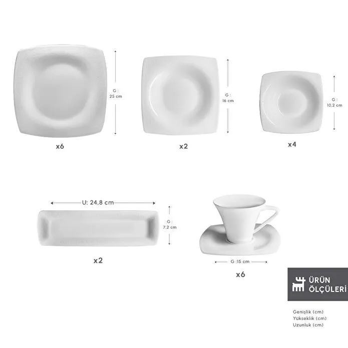 Karaca Fine Pearl Trove 26 Parça 6 Kişilik Kahvaltı Takımı