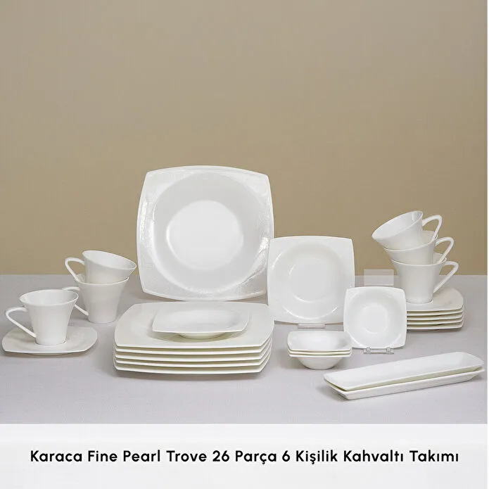 Karaca Fine Pearl Trove 26 Parça 6 Kişilik Kahvaltı Takımı