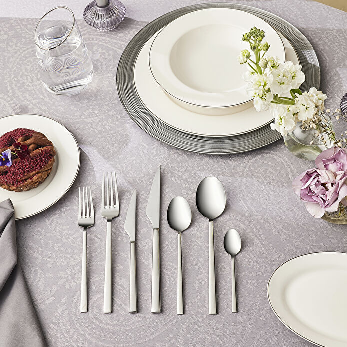 Karaca 316 Premium Halley Platin 12 Kişilik 84 Parça Çatal Kaşık Bıçak Takımı 