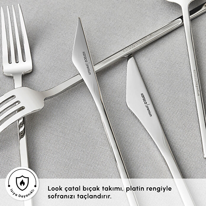 Karaca 316 Premium Look Platin 12 Kişilik 84 Parça Çatal Kaşık Bıçak Takımı