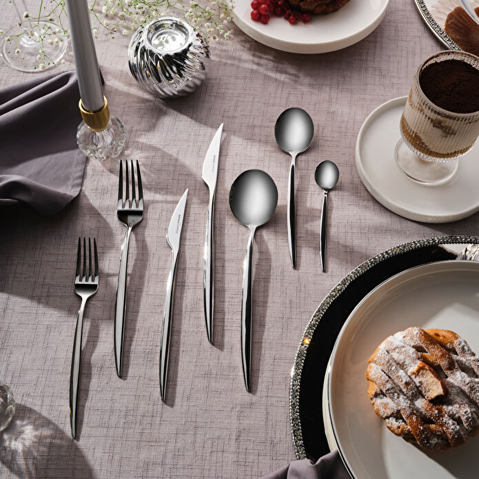 Karaca Premium Sail Platin 12 Kişilik 84 Parça Çatal Kaşık Bıçak Takımı