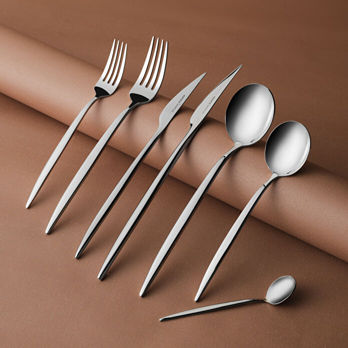 Karaca Premium Sail Platin 12 Kişilik 84 Parça Çatal Kaşık Bıçak Takımı