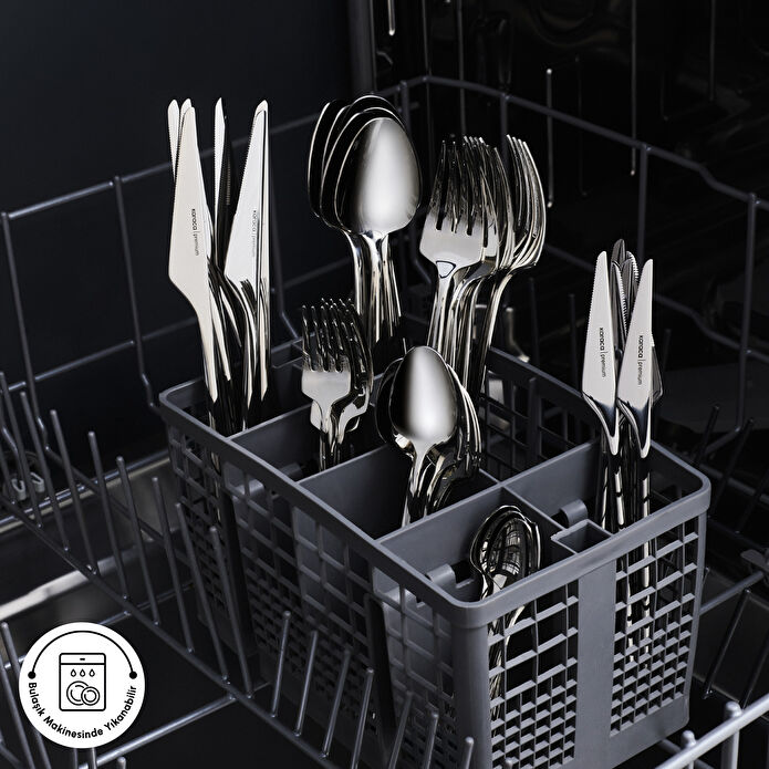 Karaca 316 Premium Moongate Platin 12 Kişilik 84 Parça Çatal Kaşık Bıçak Takımı