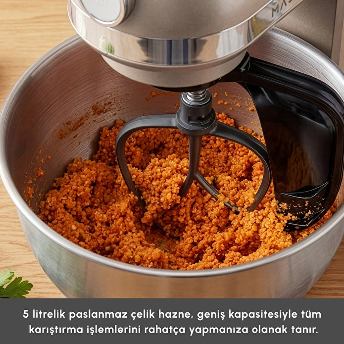 Karaca Mastermaid Chef Pro Çift Kollu Hamur Yoğurma Makinesi Iconic Beige 1500W 5L