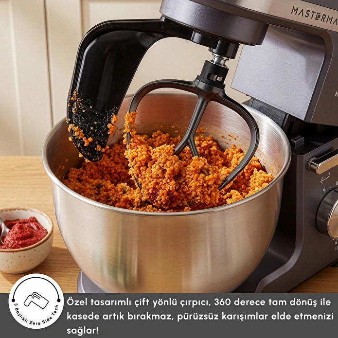 Karaca Mastermaid Chef Pro Çift Kollu Hamur Yoğurma Makinesi Space Gray 1500 W 5L