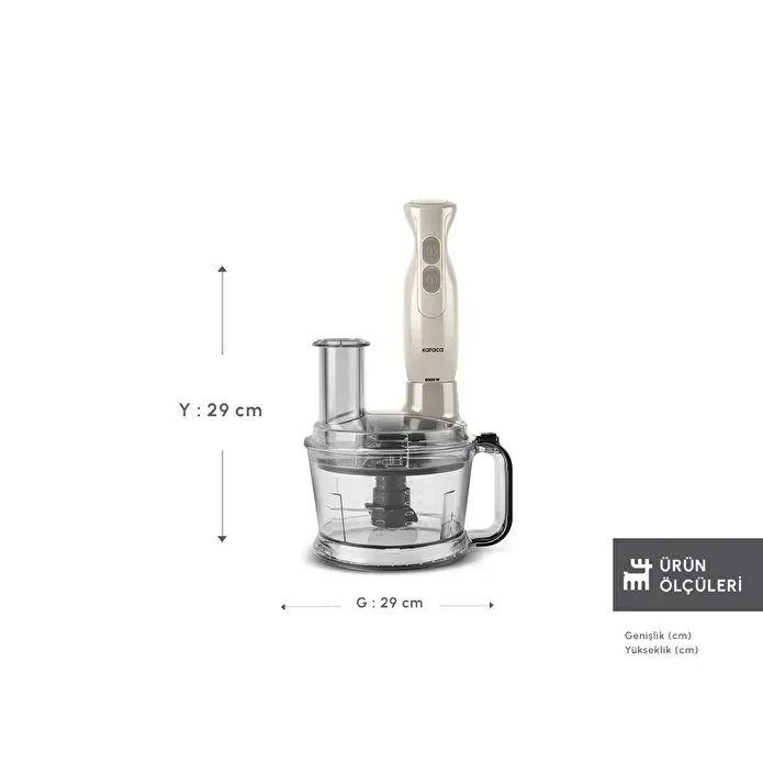 Karaca Pro Multimax 6 in 1 Çok Amaçlı Mutfak Robotu 2000W Iconic Beige