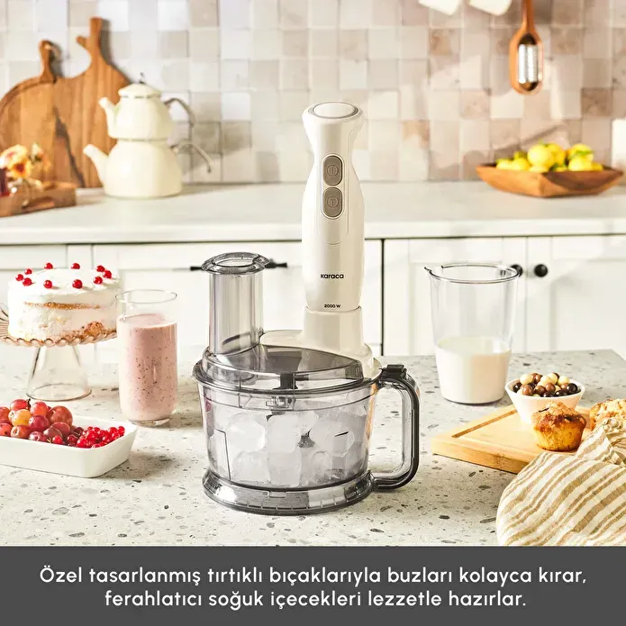 Karaca Pro Multimax 6 in 1 Çok Amaçlı Mutfak Robotu 2000W Iconic Beige