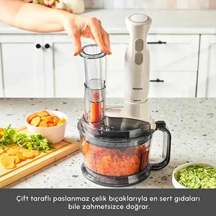 Karaca Pro Multimax 6 in 1 Çok Amaçlı Mutfak Robotu 2000W Iconic Beige