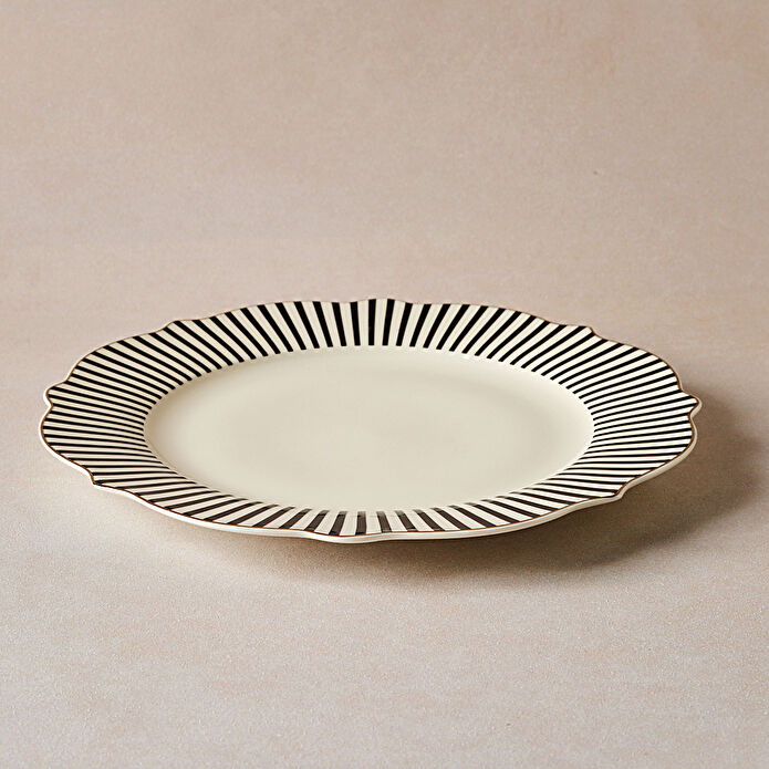 Karaca New Romantic İnce Çizgili Servis Tabağı 27 cm Siyah
