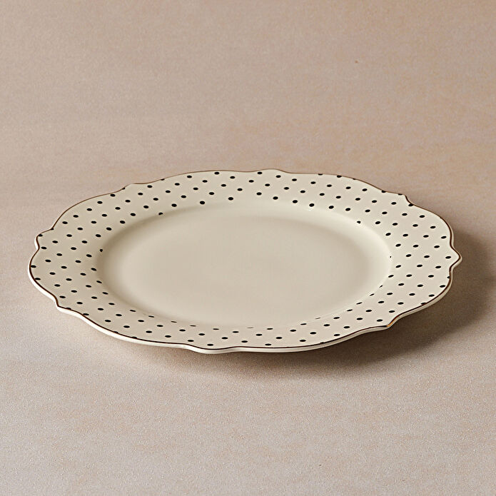 Karaca New Romantic Puantiyeli Servis Tabağı 27 cm Siyah