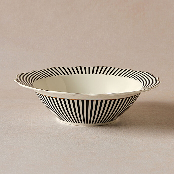 Karaca New Romantic İnce Çizgili Kase 17 cm Siyah