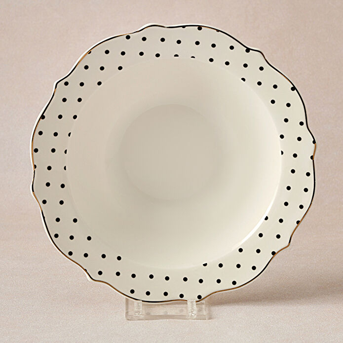 Karaca New Romantic Puantiyeli Kase 17 cm Siyah